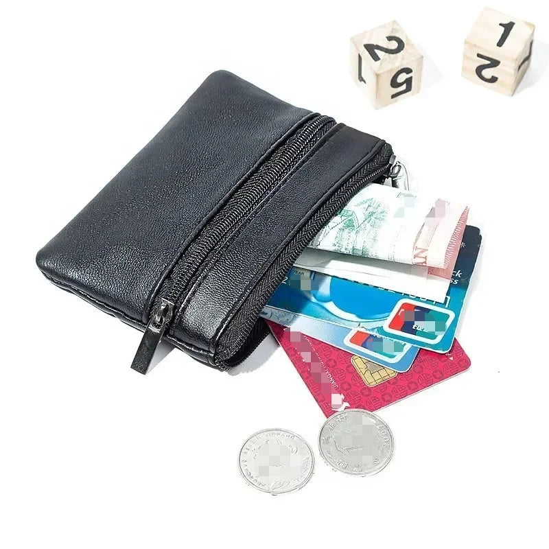 Mini Zipper Coin Purse – PU Leather Wallet & Key Holder