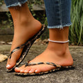 Women Slippers Summer Fashionable Shoes Flat Bottomed Open Toed Flip Flops Elegant Comfortable Sandals Lightweight Slides Women Zpaxo Brown 42