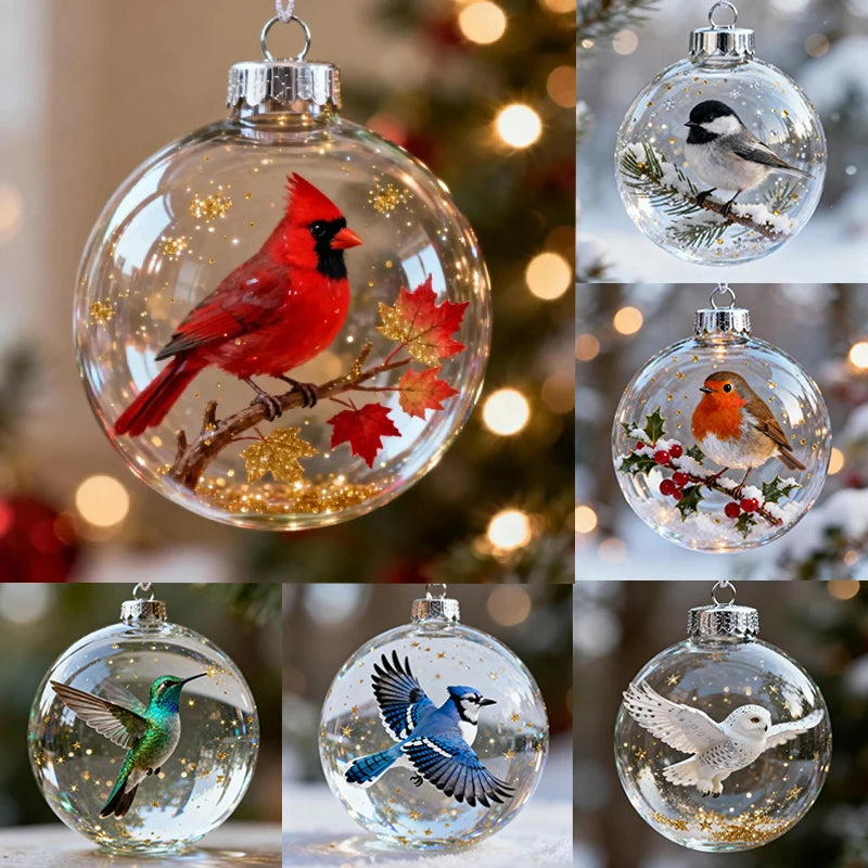 Hummingbird Christmas Ball Ornament – 3D Clear Tree Decor Christmas Ornament Zpaxo