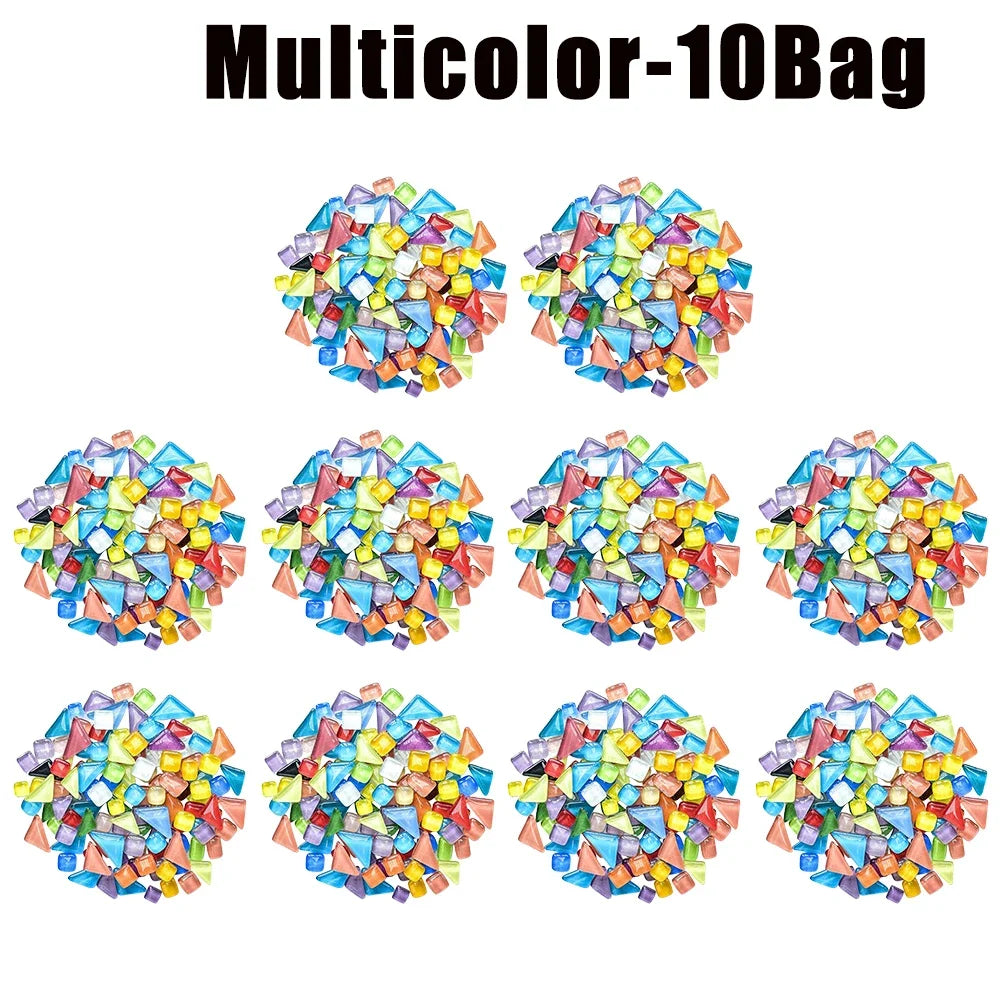 Colorful Bulk Crystal Mosaic Art Diy Glass Tile Craft Ceramic Tiles Zpaxo 200g-10Bags