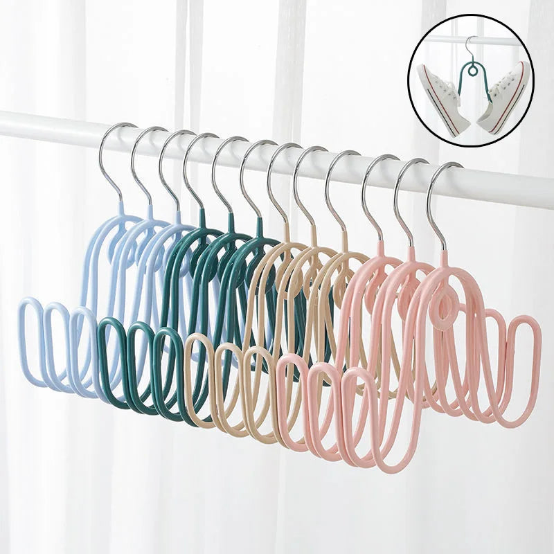 Windproof Shoe Drying Rack Balcony Clothes Hanger Storage Hook