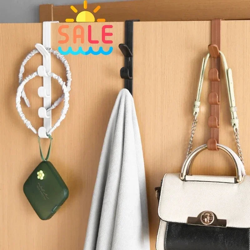 1pc Long Row Of Hooks Behind The Door, Bag Rack Ins Dormitory Storage Hanger, Wall-mounted Storage Rack, Hat Organizer Zpaxo