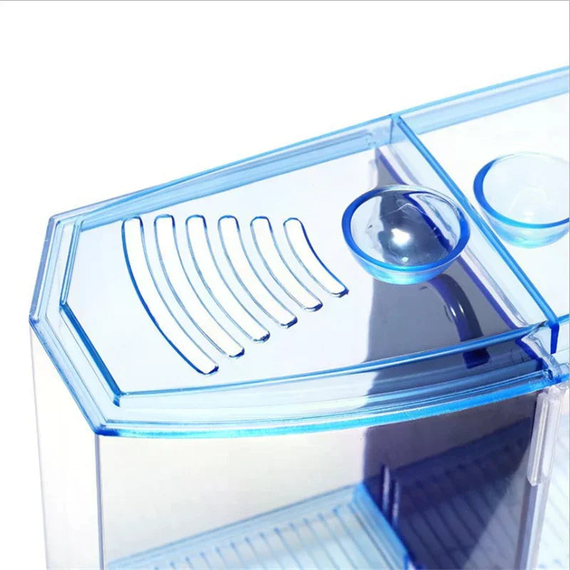 Eco Rumble Fish Aquarium Mini Aquarium Plastic Isolation Box Large Double Compartment Fighting Fish Box Breeding Box Zpaxo