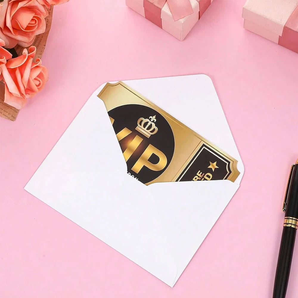 2/12/24Pcs Party Invitations Cards With Envelopes Theme Party Birthday Celebration Movie VIP Party Invitations Zpaxo