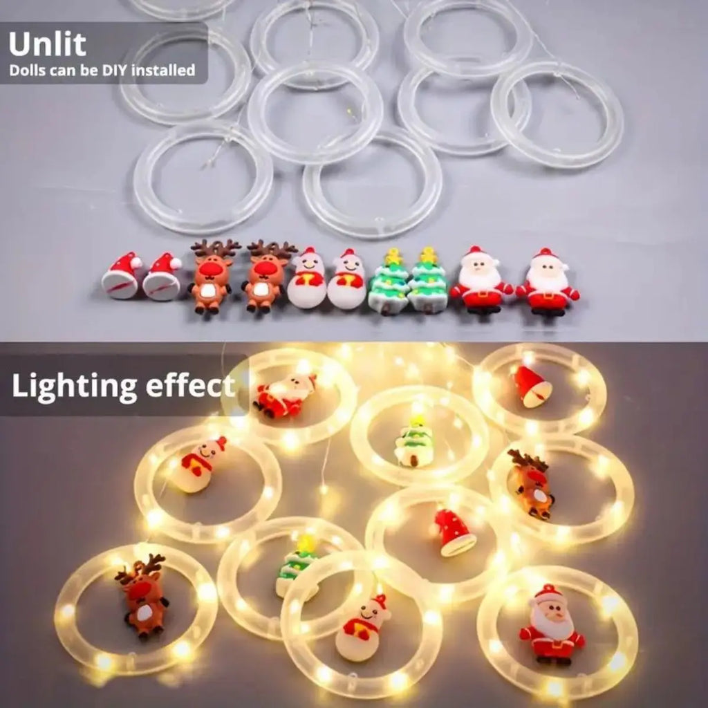 Christmas Ring Curtain Light Leather Thread Creative Pendant LED Zpaxo