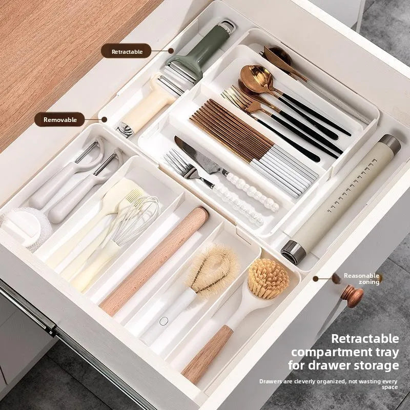 Expandable Organizational for Drawer Makeup Organizer Kitchen Compartment Organizers Easy-Clean Small Items Classification Zpaxo