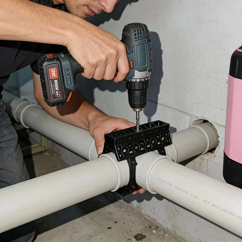 Ten Hole Drilling Guide Firmly Fixed PVC Pipe Non-slip Precise Drill