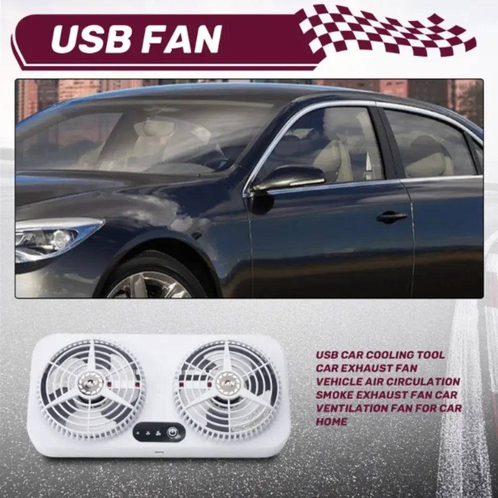 USB Powered Car Cooling Fan 5W Power Energy Saving Window Front Rear Zpaxo