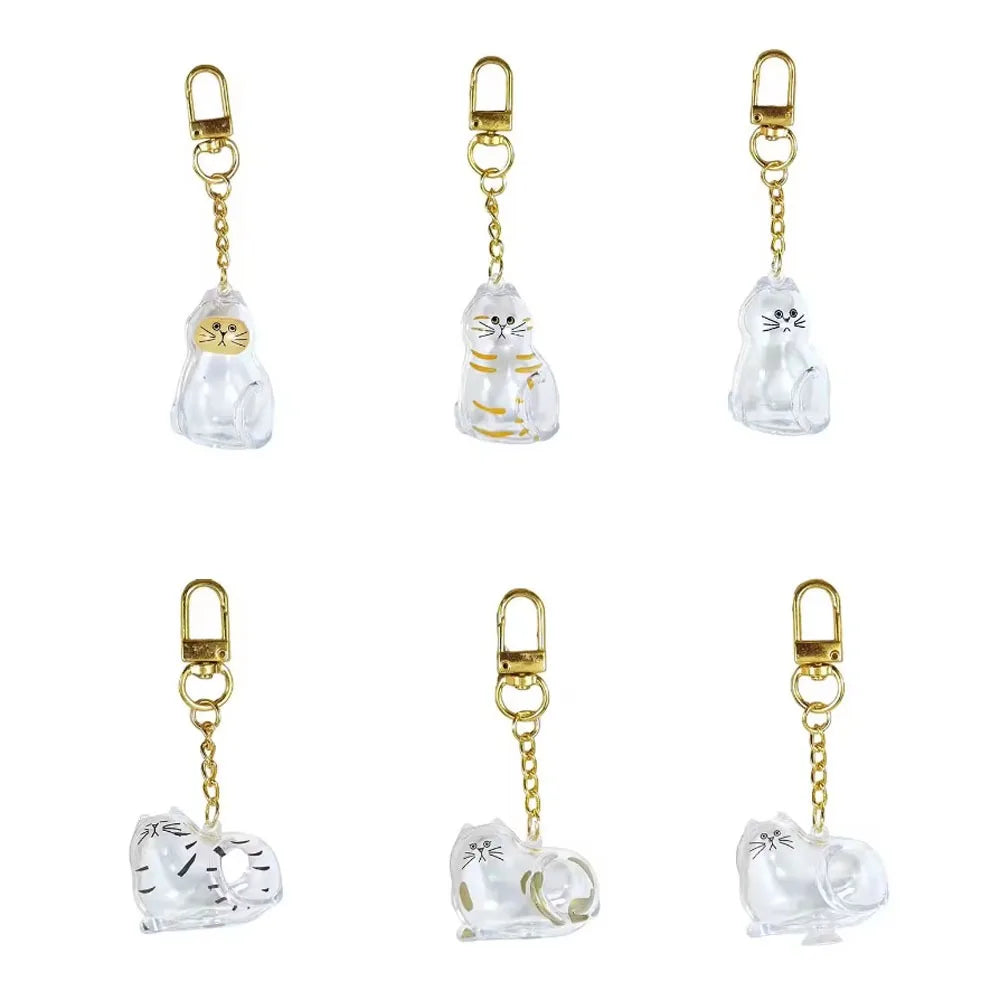 Dog Shape Hair Storage Box Transparent DIY Handmade Pet Keychain Zpaxo 6Pcs
