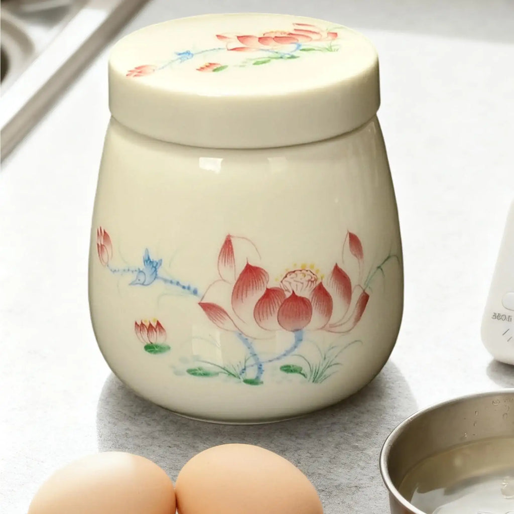 Coddled Egg Cups Ceramic Table Decoration Lids Home Dormitory Hotel