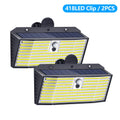 418LED Clip Solar Lights Outdoor with Motion Sensor Solar Wall Light Portable Security Lights for Chain Link Patio Deck Yard Zpaxo 418LED-2PCS