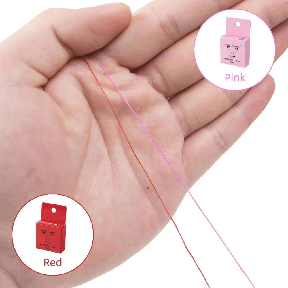 5 Colors Tattoo Thread Eyebrow Marker Thread Tattoo Brows Ruler Auxiliary Line Drawing With Ink Positioning Mapping Line Box Zpaxo