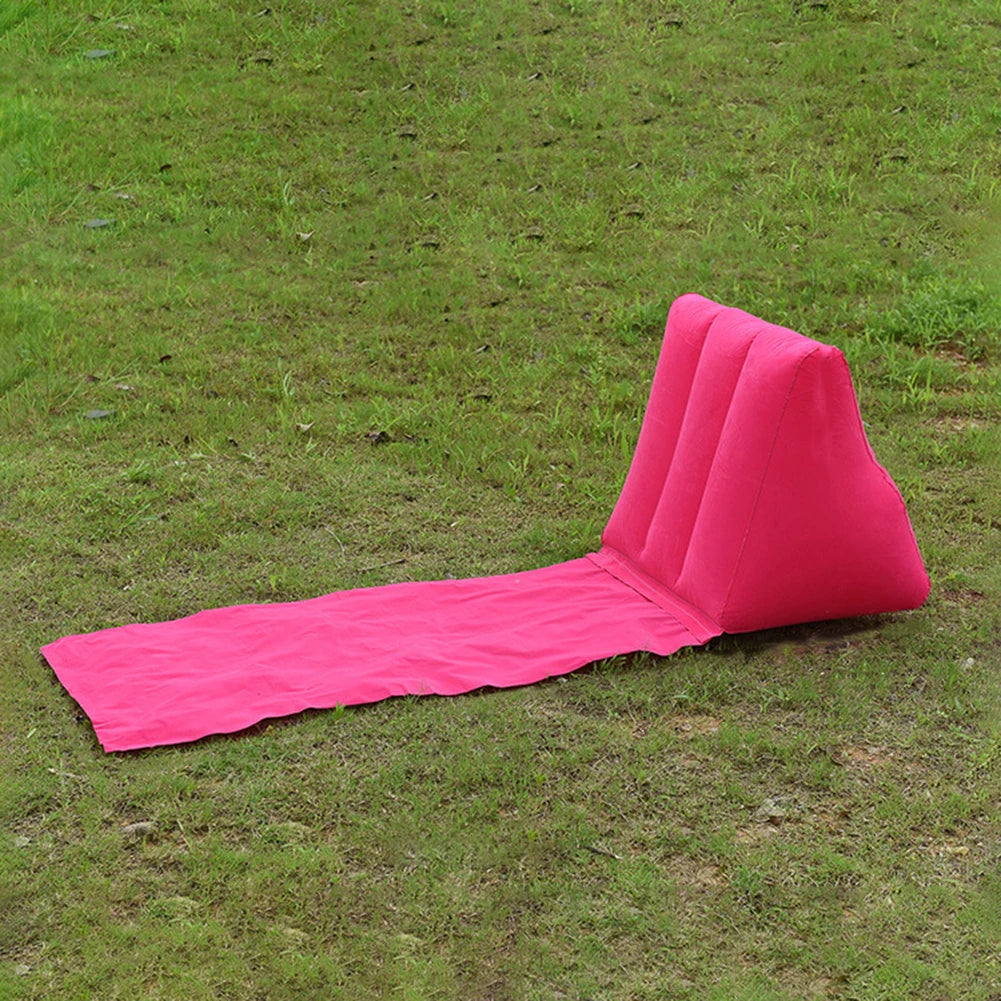 Inflatable Travel Mattress Foldable Soft Beach Mat Air Bed Chair Seat Camping Beaching Leisure Lounger Back Pillow Cushion Zpaxo