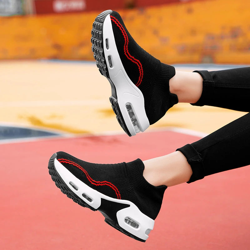 Couples Flying Knit Casual Sports Shoes Mesh Lightweight Running Zpaxo