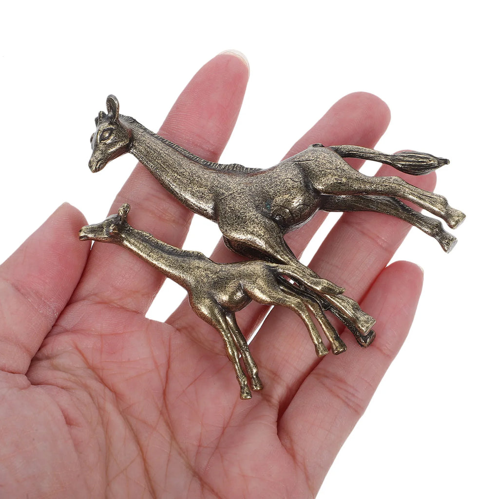 Premium Brass Giraffe Art Sculptures Finish Home Decor Office Desk