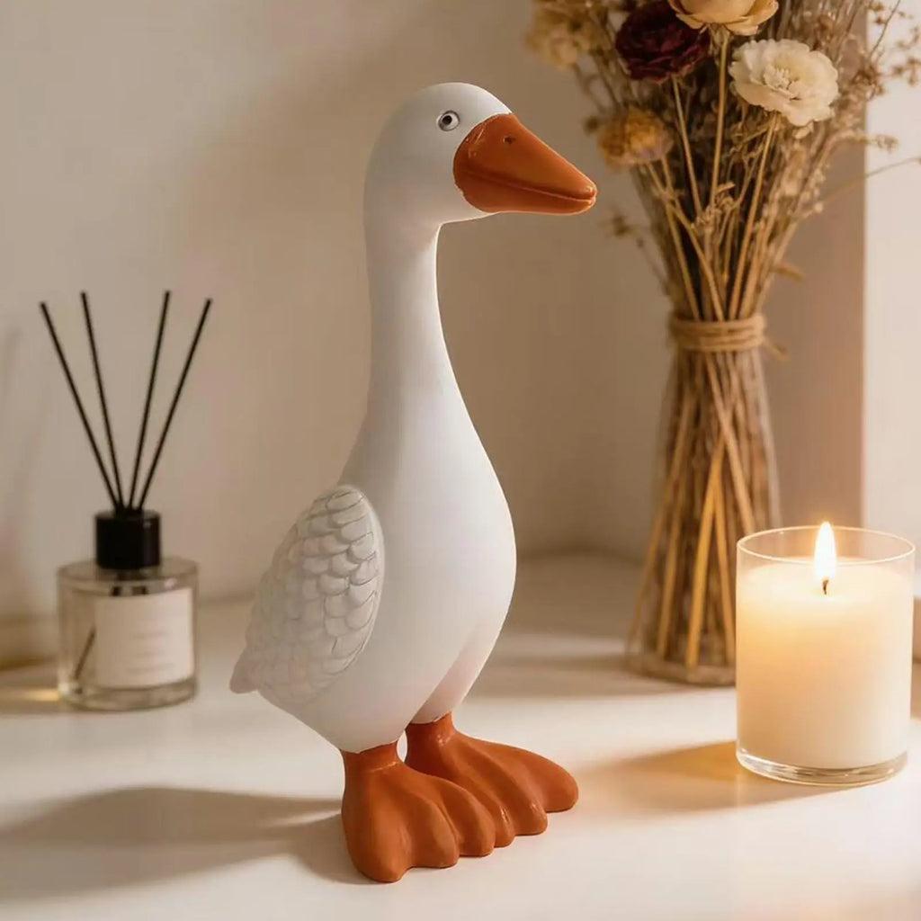 Goose Statue 2 Pieces Outdoor Animal Sculptures Yard Goose for Lawn Yard Party Patio Balcony Deck Home Classroom School Zpaxo