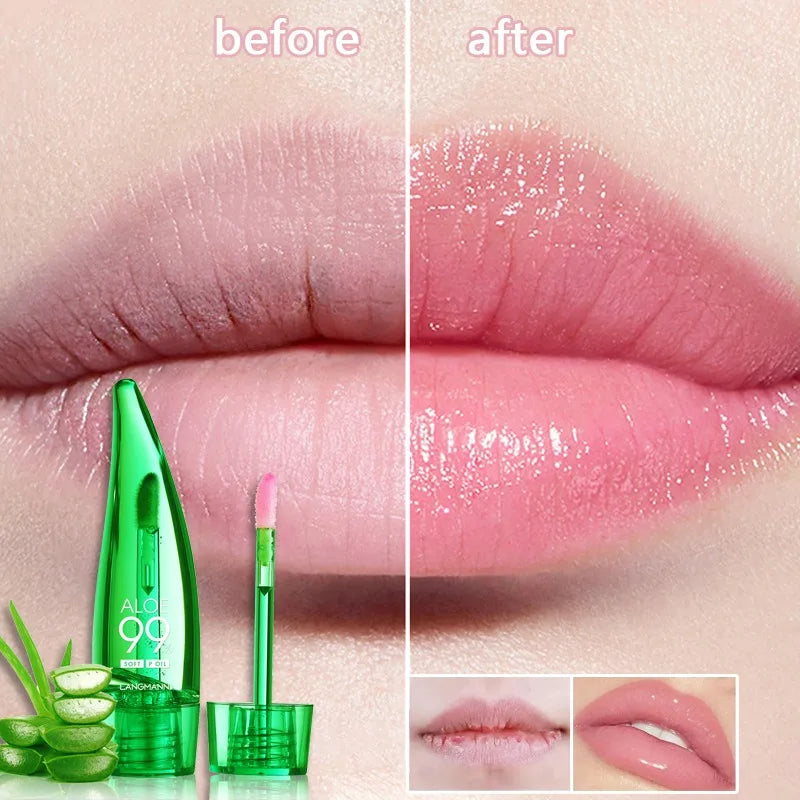 Aloe Vera Moisturizing Lip Gloss Temperature-changing Liquid Balm