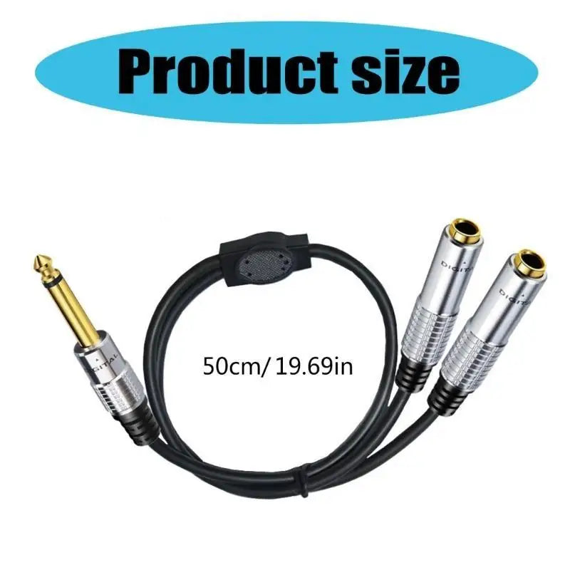 652F Male Plug Stereo Double Female Connector Y Splitter Zpaxo