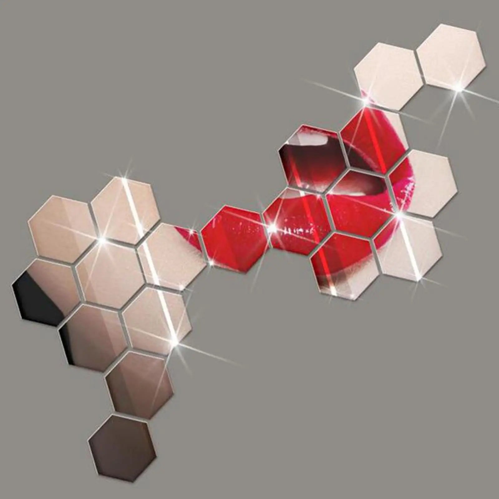 30Pcs 3D Hexagon Wall Stickers DIY Acrylic Sheet Tiles Living Room Decal Zpaxo