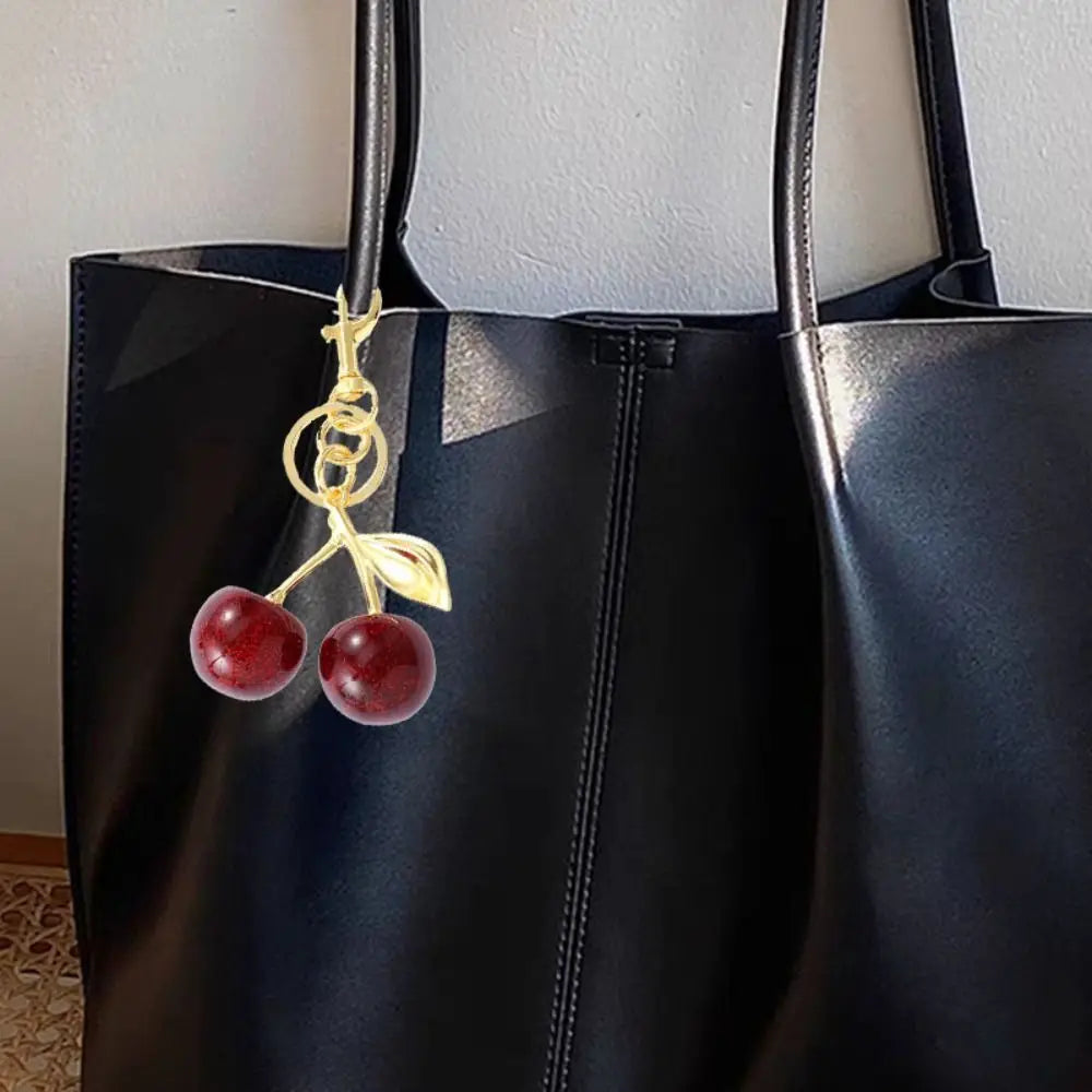 Bag Decoration Delicious Red Cherry Keychain Trinket Anti-Lost Cherry Charm Handbag Pendant Y2K Girl Heart Zpaxo