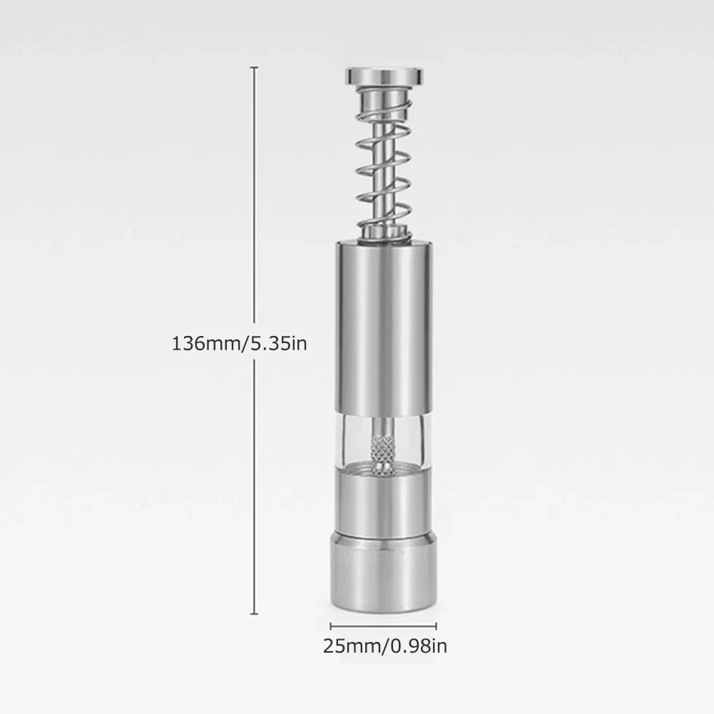 Single Hand Mini Salt Pepper Grinder Manual Thumb Push Spices Zpaxo