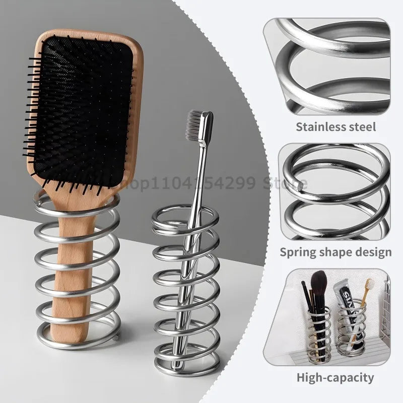 Stainless Steel Toothbrush Holder Bathroom Accessories Tool Toothpaste Makeup Brush Storage Rack Home Decoration Brush Holder Zpaxo
