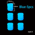 5pcs Luminous Valve Cap Car/Motorcycle/Bike Tire Screw Cap Protective Cap Valve Port Cars Tire decoration Parts Glow In Dark Zpaxo A BLUE