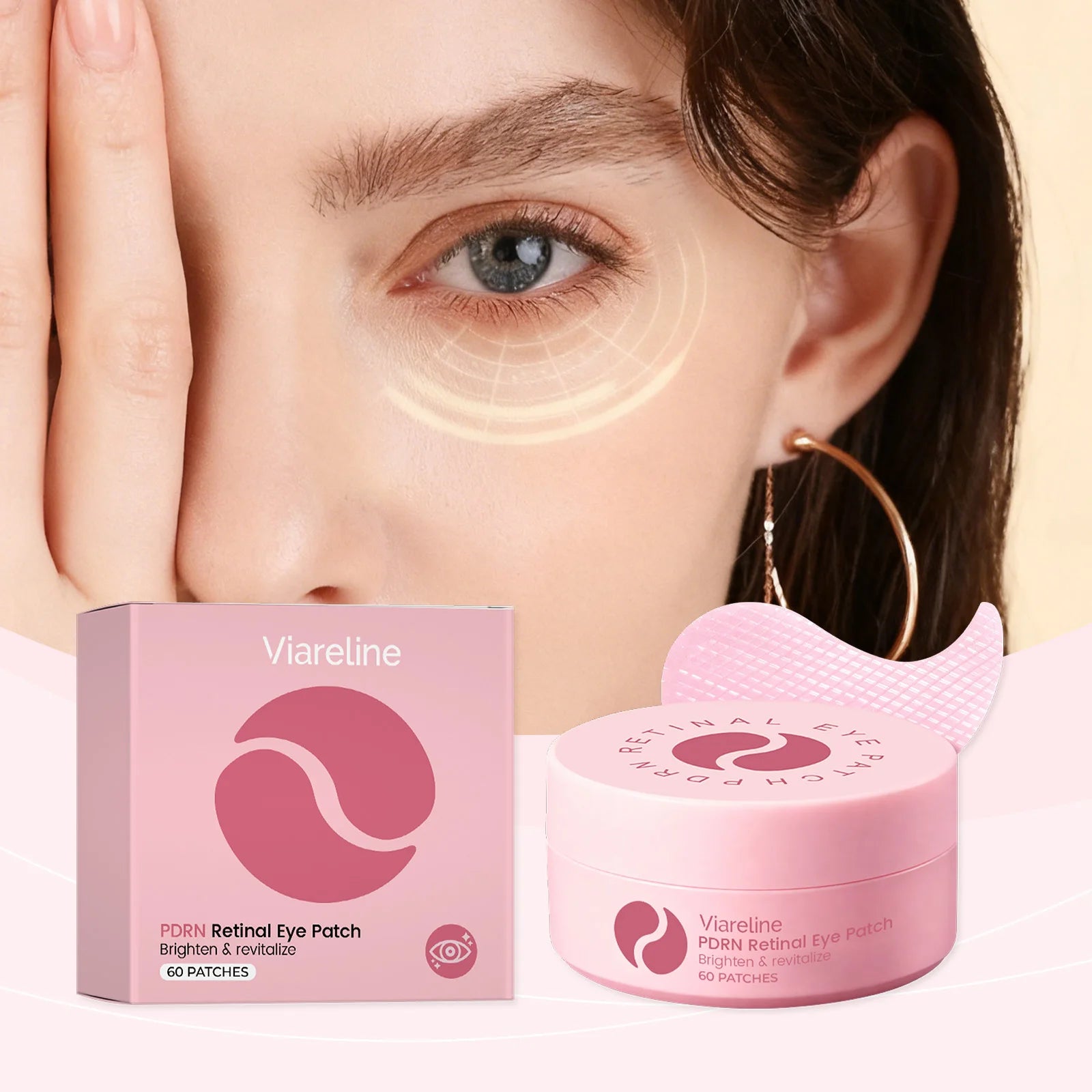 VIARELINE Retinol Eye Patches for Dark Circles & Puffiness 60pc Eye Treatment Patches Zpaxo