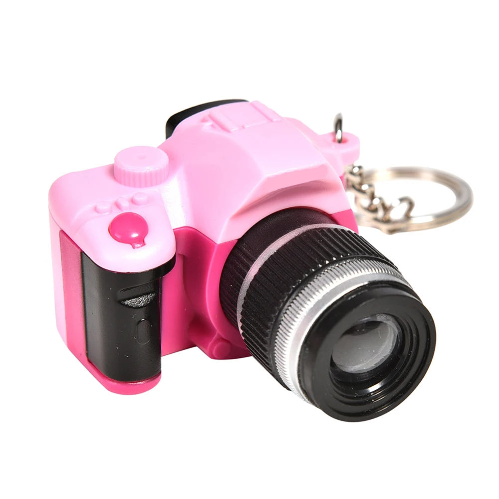 Accessorie Mini Sound Led Light Pendant Camera Keychain Simulation Zpaxo Pink
