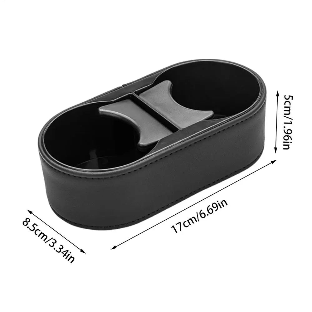 Double Car Cup Holder – Anti-Slip Beverage Bracket Organizer Car Cup Holder Zpaxo leather