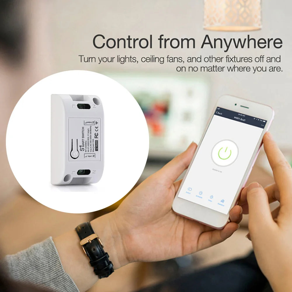 Wifi RF 433 Mhz DIY Light Switch Module Receiver Relay 86 Portable Wireless Remote Control Tuya Smart Life Alexa Google Home Zpaxo