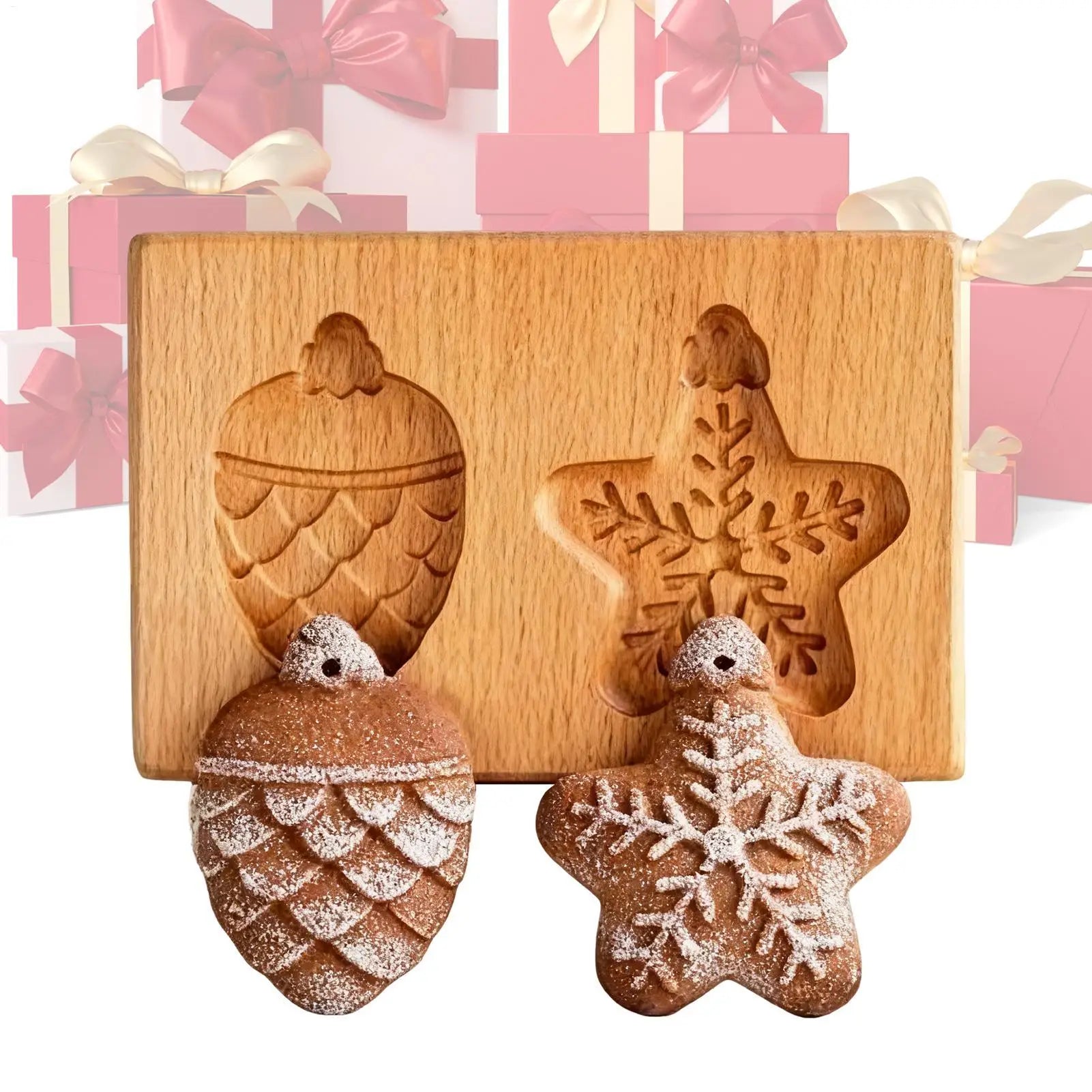 Wooden Cookie Molds 3D Embossing Stamps Baking Tools Kitchen Supplies
