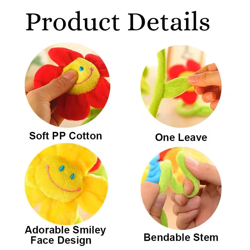 Artificial Plush Sunflower Daisy Flower Bendable Curtain Buckle