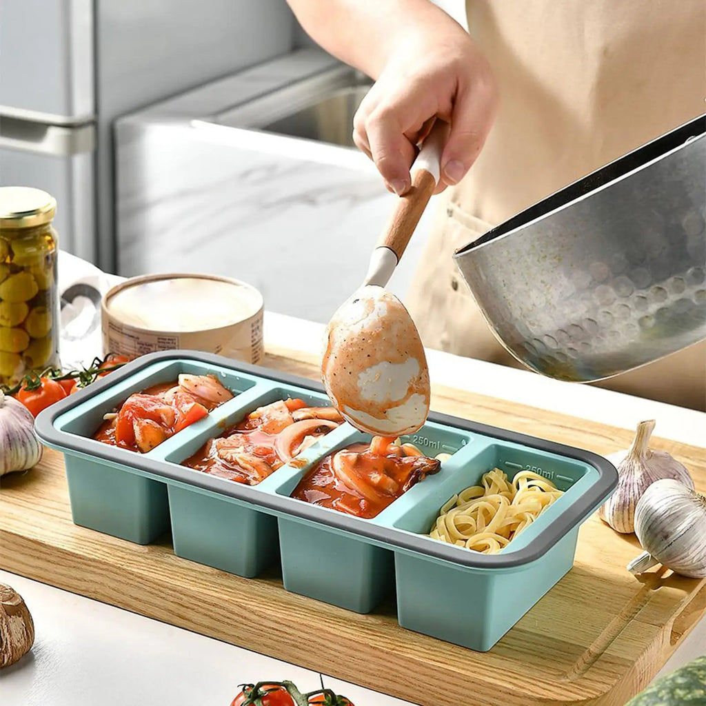 Silicone Freezer Molds Lids Food Storage Containers Easy Release Soup