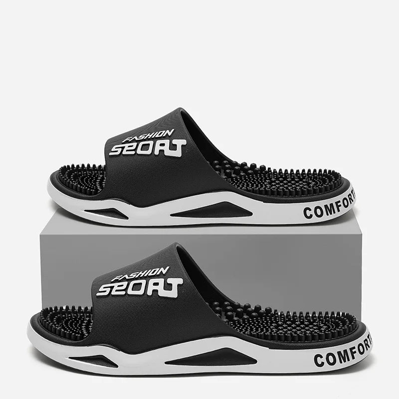 Fashion Men S Massage Slippers Indoor Outdoor Sandals Beach Casual