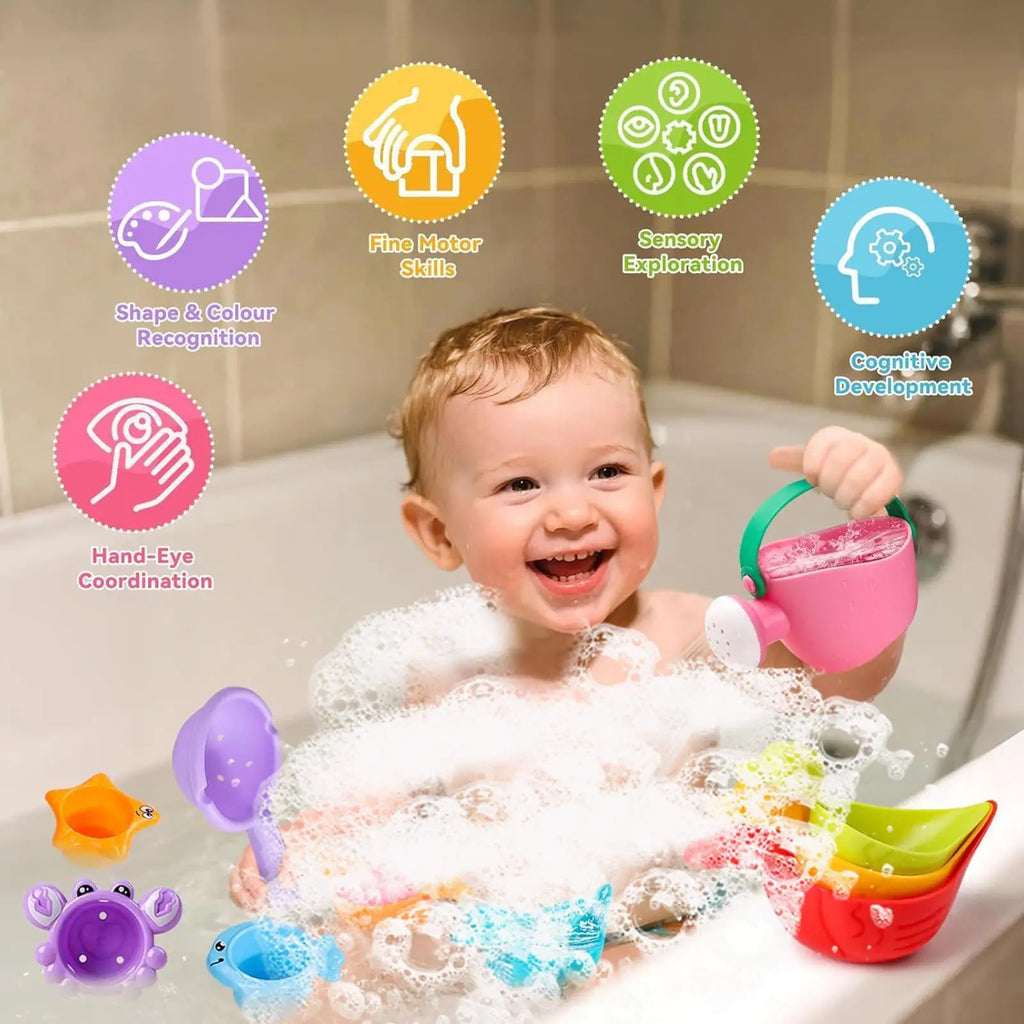 Bath Toy Safe Bathtub Water Toys Creative Floating Sensory Accessories Educational Games For Swimming Shower Kids Water Play Zpaxo
