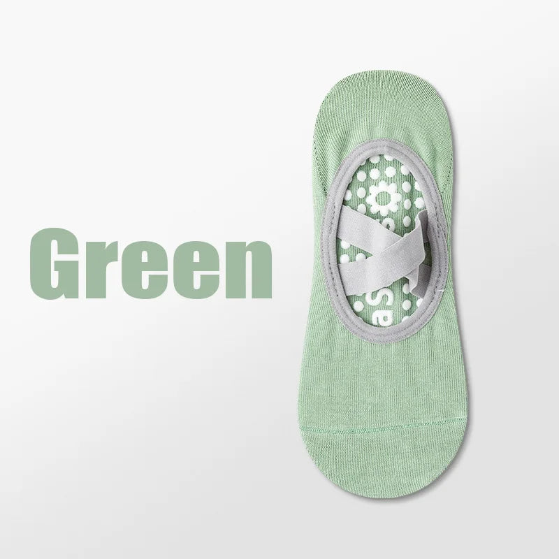 Professional Women Yoga Socks Silicone Anti-slip Ballet Pilates Zpaxo Green 35-40