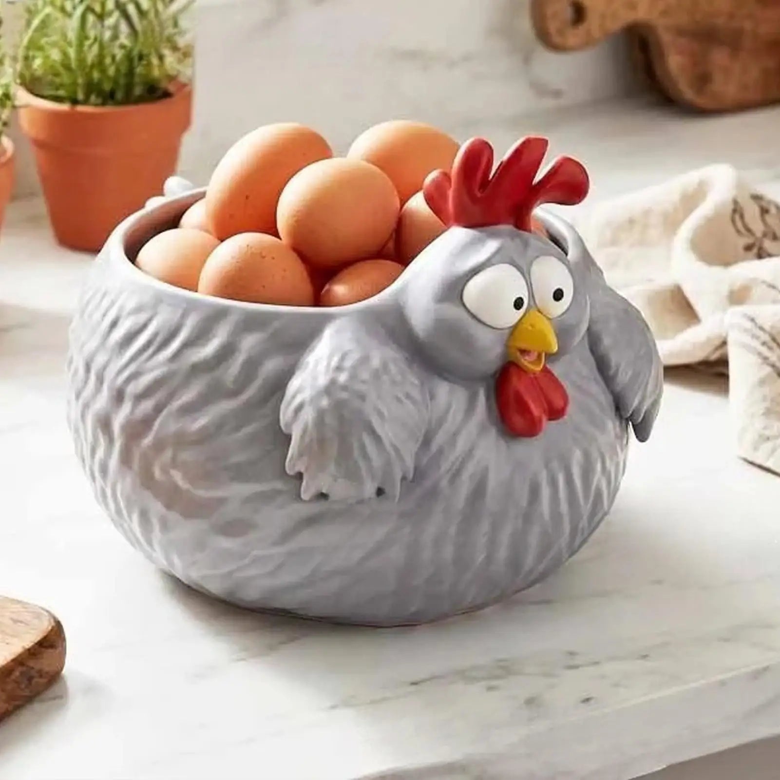 3D Printed Fun Chick Bowl Decorative Chicken Container Hen Kitchen