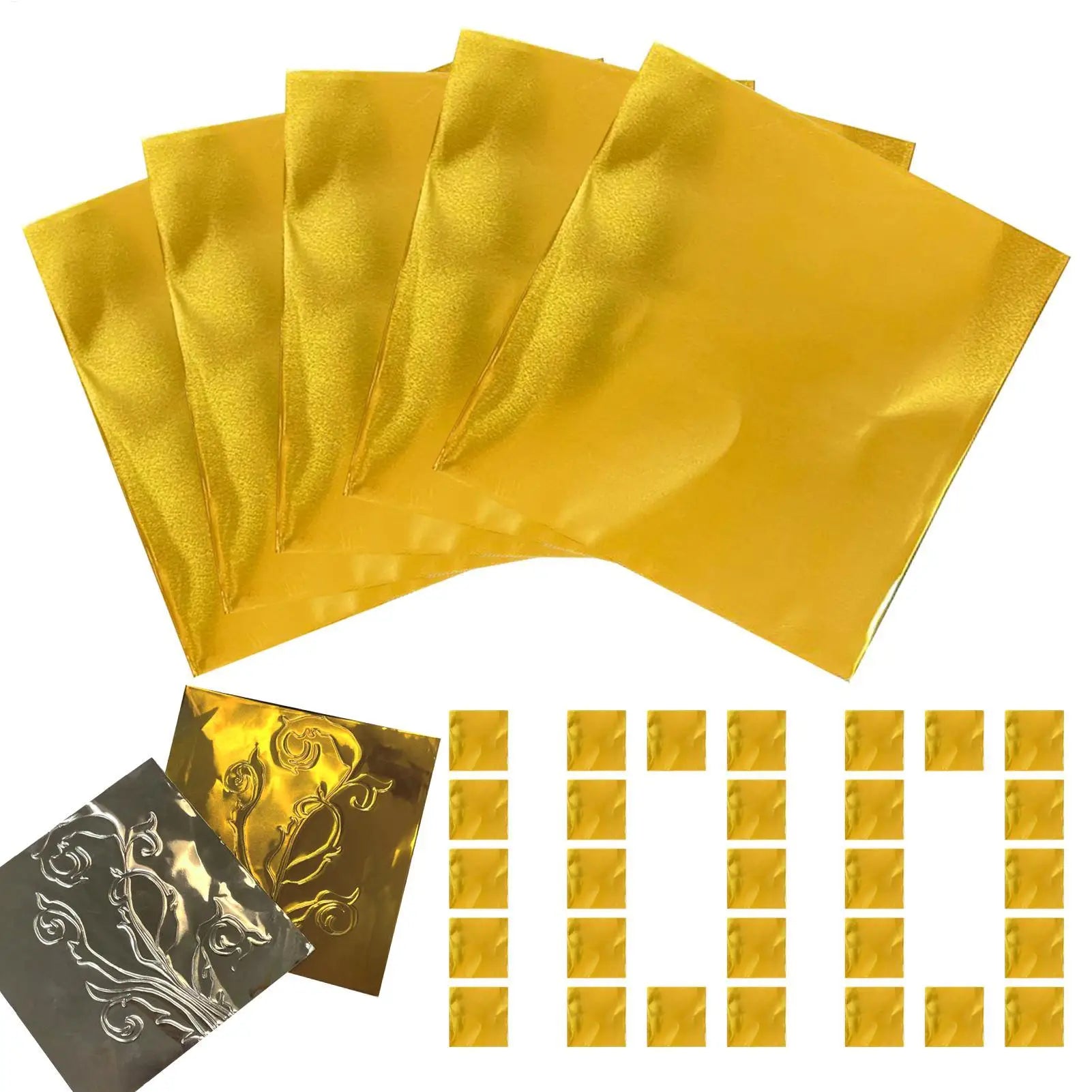 Metal Foil Paper 100 Sheets Shiny Aluminum Art Embossing Engraving