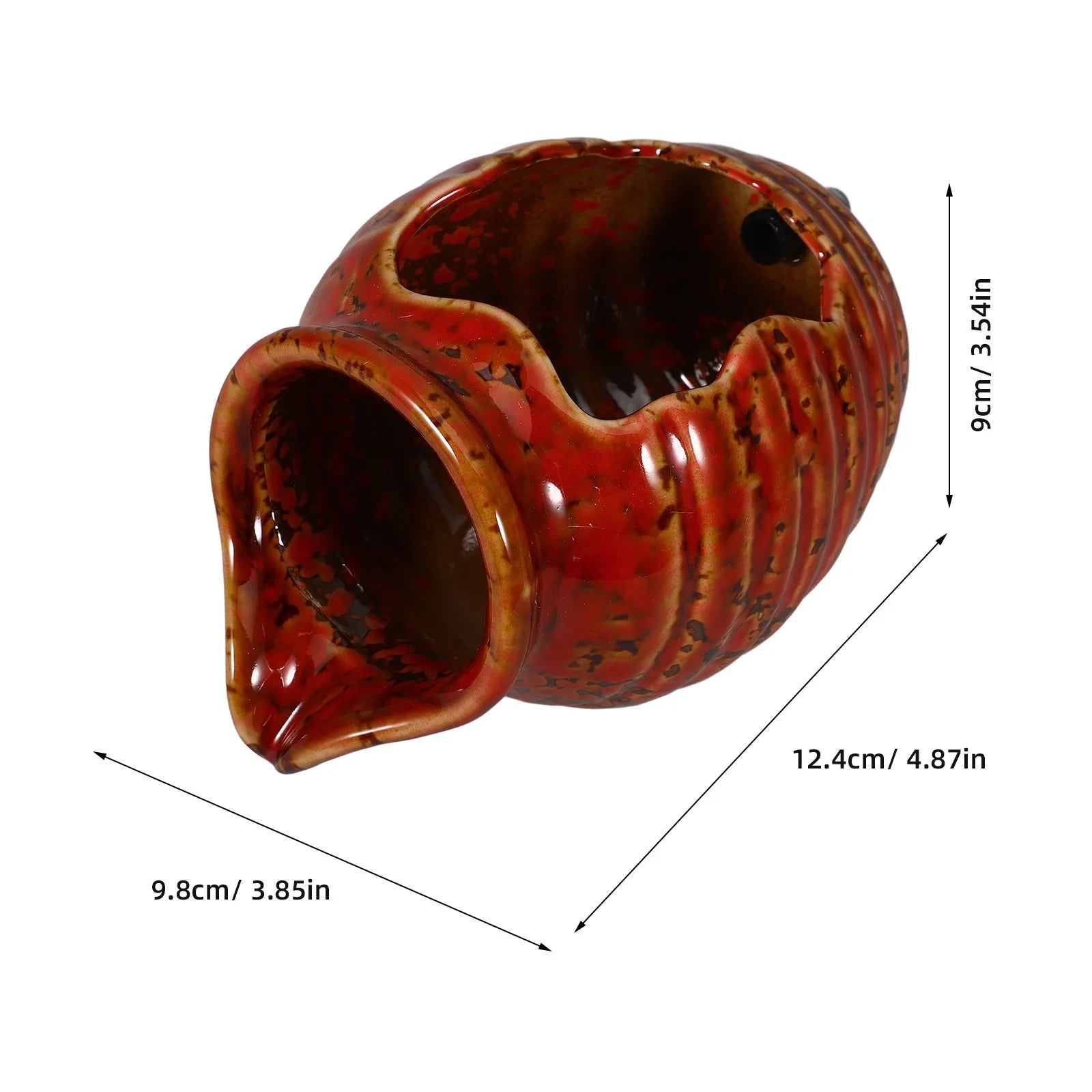 Decorative Ceramic Pot Ecological Fountain Jar Open Design Smooth Water Flow Garden Courtyard Outdoor Water Feature Landscape Zpaxo Red