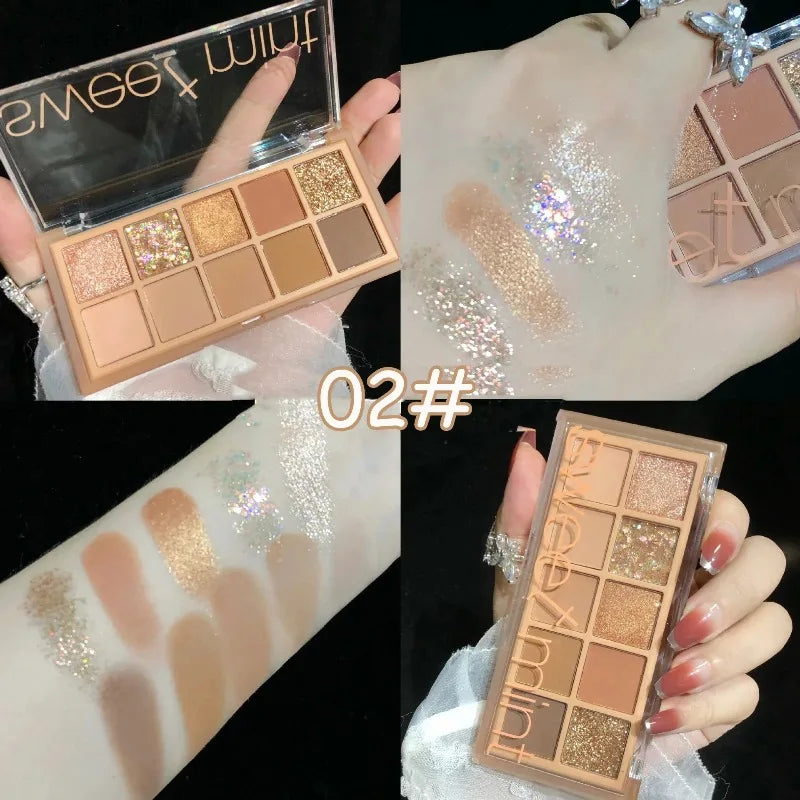 10 Eyeshadow Palette Matte Pearl Fine Shining Pumpkin Tea Milk Earth