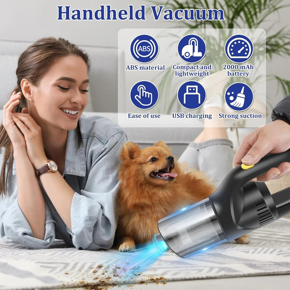 Portable Wireless Car Vacuum Cleaner Chargeable 120W High Power Vacuum Cleaner for Home and Car Dual Use Mini Cleaning Machine Zpaxo