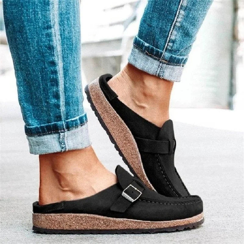 Women Slippers Retro Slip Comfort Flat Sandals Summer Casual Slides Zpaxo black 44