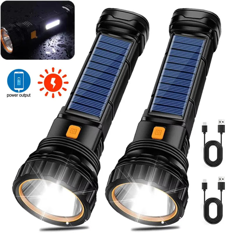 Mikenoon Solar LED Flashlight – Tactical Torch & Power Bank Solar LED Flashlight Zpaxo