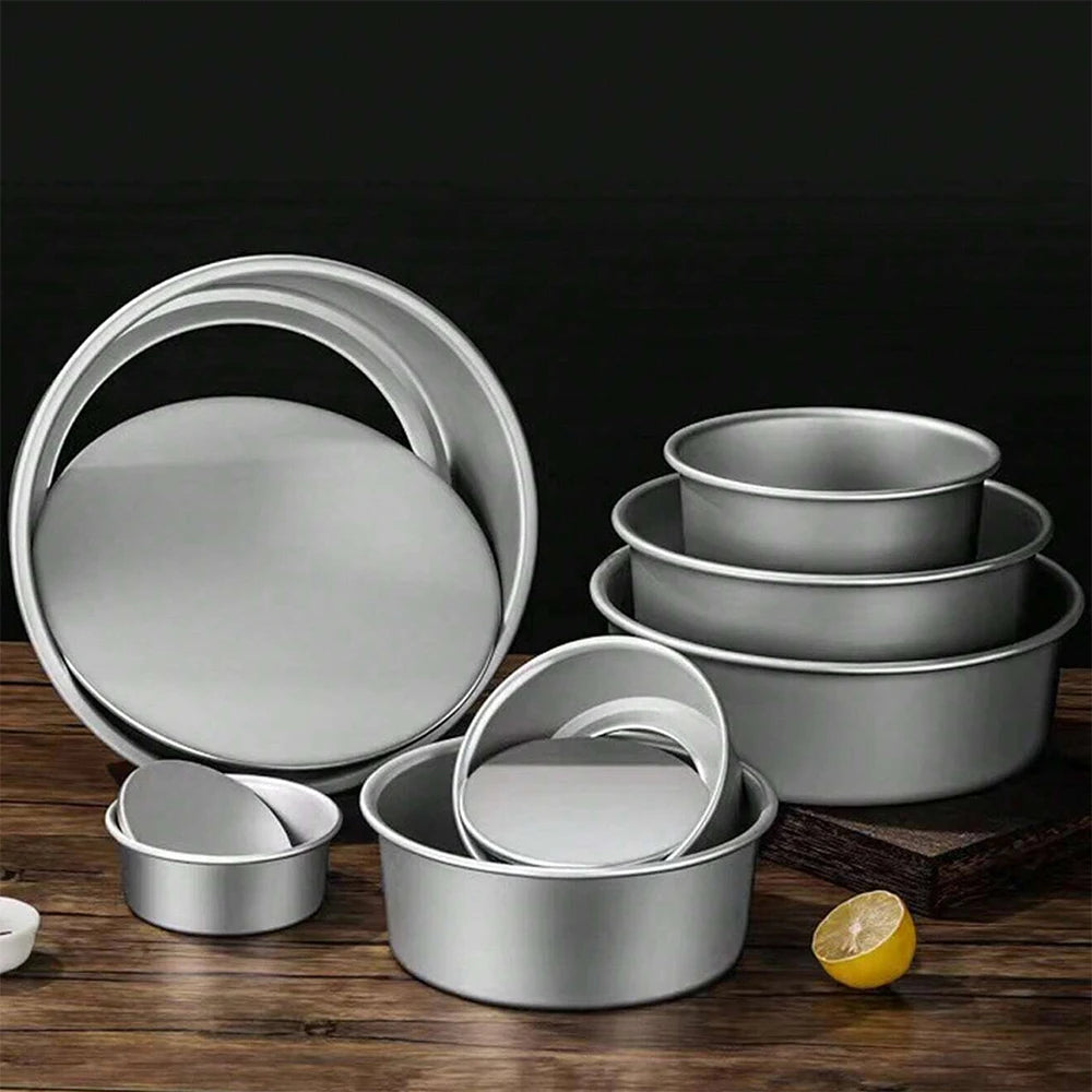 Aluminum Cake Pan 2/4/5/6/7/8Inch Round Non-Stick Cake Mold Anodised Aluminum with Removable Base for Birthday Wedding Party Zpaxo