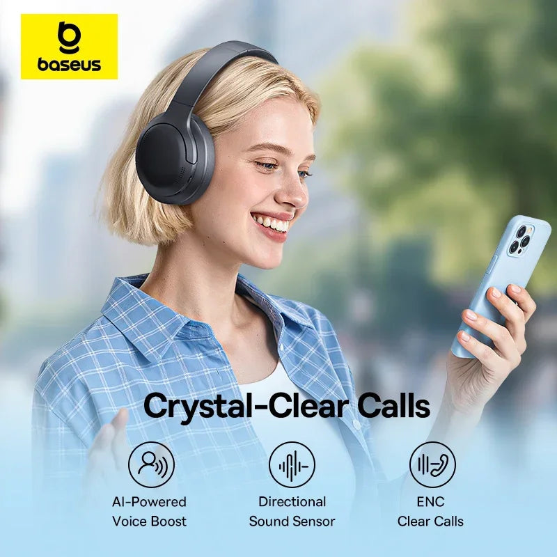 Baseus BH1 Lite Wireless Headphones Bluetooth 6 0 ENC Clear Call
