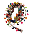 1 Yard Rainbow Color Ethnic Tassel Ribbon Fringe Trim Pom Pom Bobble Lace Colored Trims Ribbon DIY Sewing Crafts Zpaxo White