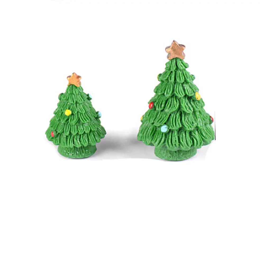 Handcrafted Resin Christmas Miniature Trees Realistic Shape Desktop