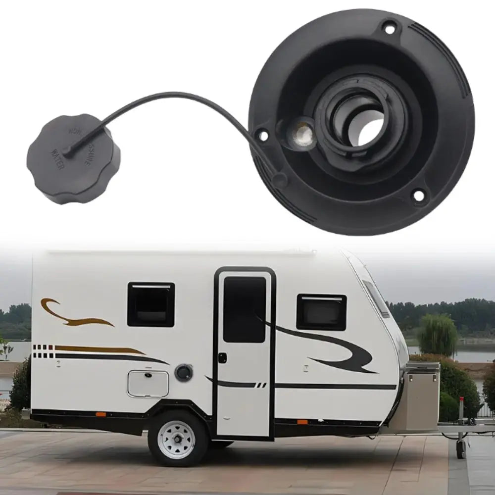 Black RV Gravity Water Inlet Plastic Round Fresh Fill Hatch Trailer Zpaxo