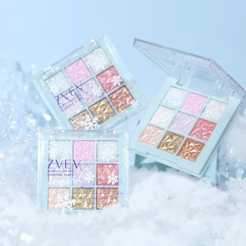 Dream Girl Eyeshadow Palette 9 Colors Snowflake Shimmer Matte Highlights Cool Tone Eye Shadow Korean Make-up Women Cosmetic Zpaxo